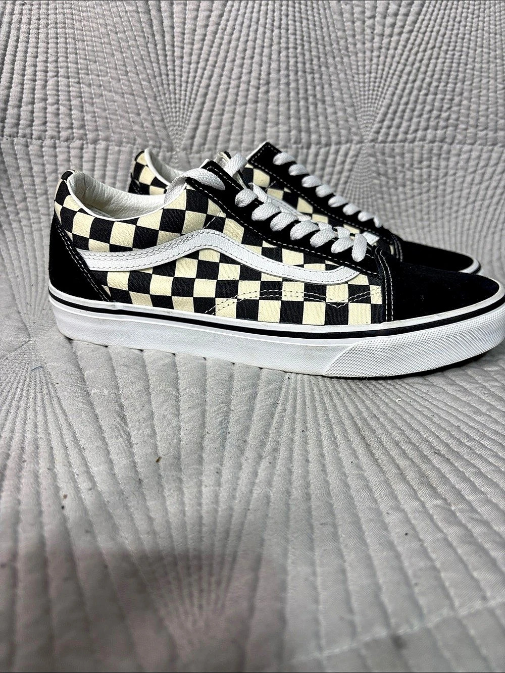Vans Old Skool Checkerboard Sneakers Black & White US 8